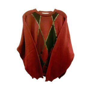 St Croix  mens vintage  sweater crew neck  XL chest 54” burgundy black leather t